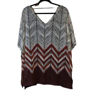 LANE BRYANT GEOMETRIC  TOP SHIRT WOMAN PLUS SIZE 24